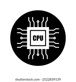 Icono de Vector de la placa de circuito. Signo de ilustración de Tecnología. Símbolo del procesador.