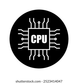 Circuit board vector icon. Technology illustration sign. Processor symbol.