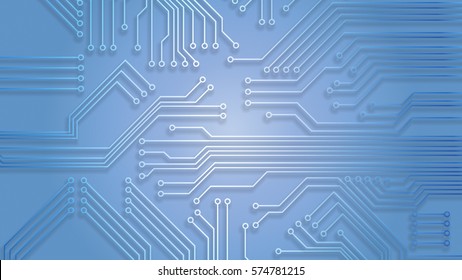 Circuit Board Vector Illustration, detailed Light Background