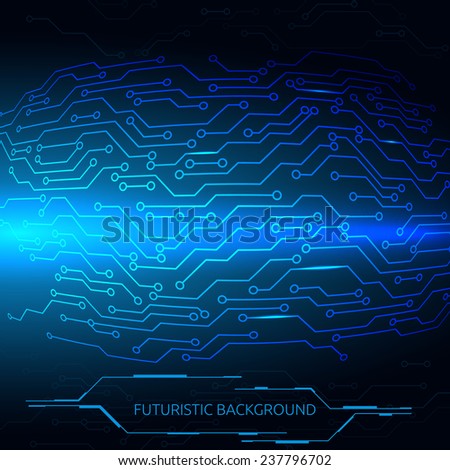 Circuit board vector illustration. Futuristic background.