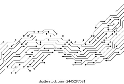 Circuit board vector illustration. High-tech technology background