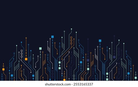 Circuit board vector illustration. High-tech technology background