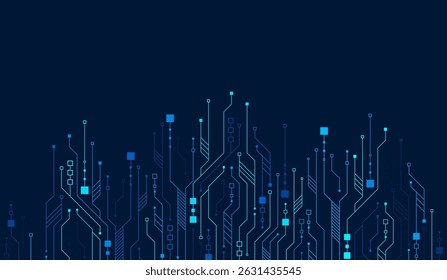 Ilustración vectorial de la placa de circuito. Fondo de tecnología de alta tecnología
