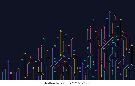Ilustración vectorial de la placa de circuito. Fondo de tecnología de alta tecnología