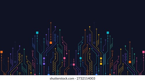 Ilustración vectorial de la placa de circuito. Fondo de tecnología de alta tecnología