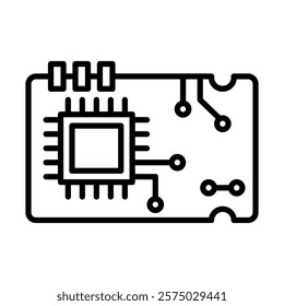 Circuit Board Vector Line Icon Design