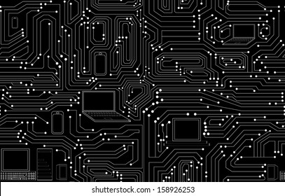 Circuit board vector seamless pattern