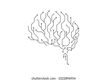 Circuit brain illustration design vector