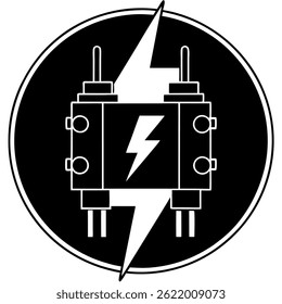 Circuit braker vector silhouette on white background