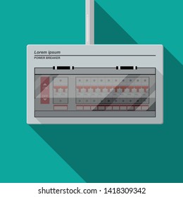 Circuit Breaker Board Vector Flat Design.