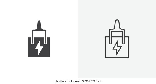 Icono de disyuntor. colección de línea de trazo editable y estilos planos sólidos.