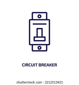 circuit breaker icon from construction tools collection. Thin linear circuit breaker, breaker, equipment outline icon isolated on white background. Line vector circuit breaker sign, symbol for web and