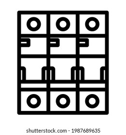 Circuit Breaker Icon. Editable Bold Outline Design. Vector Illustration.