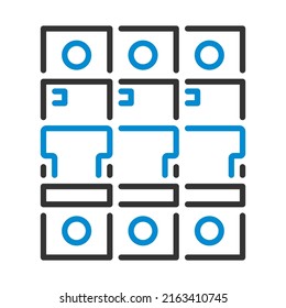 Icono del interruptor del circuito. Contorno de negrita editable con diseño de relleno de color. Ilustración vectorial.