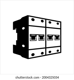 Circuit Breaker Icon, Overload, Short Circuit Protector Switch Vector Art Illustration