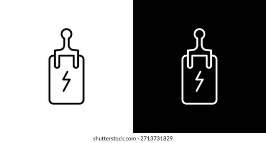 Icono de disyuntor. Símbolo plano simple. Ilustración de pictograma de contorno negro perfecto