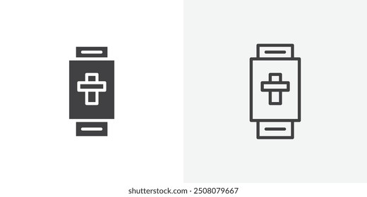 Icono de disyuntor en estilo sólido y delineado