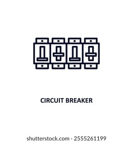 circuit breaker outline icon.  Thin line icon from construction tools collection. Editable vector isolated on white background