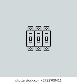 Ícone de interruptor de disjuntor design de vetor plano.