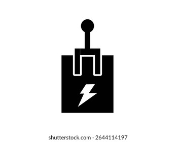 Ícone de interruptor de disjuntor isolado no fundo branco.
