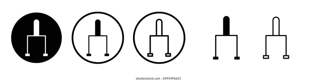 Icono de Vector de disyuntor en color blanco y negro.