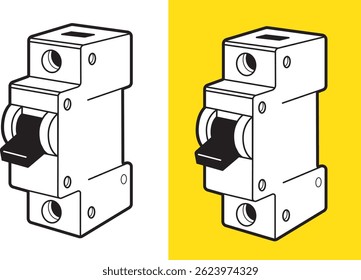 Circuit breaker vector isometric illustration