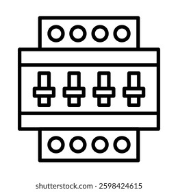 Circuit Breaker Vector Line Icon Design