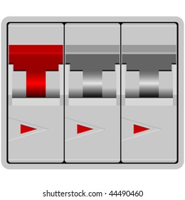 Circuit breakers isolated over white background