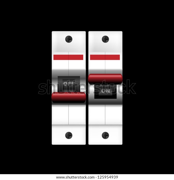 Circuit Breakers Onoff On Dark Illustration Stock Vector (Royalty Free ...