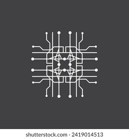 Circuit  Cable Technology Logo Vector Template Illustration 