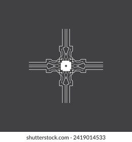 Circuit  Cable Technology Logo Vector Template Illustration 