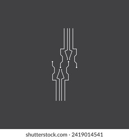 Circuit  Cable Technology Logo Vector Template Illustration 