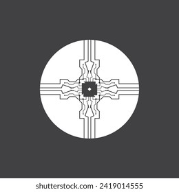 Circuit  Cable Technology Logo Vector Template Illustration 