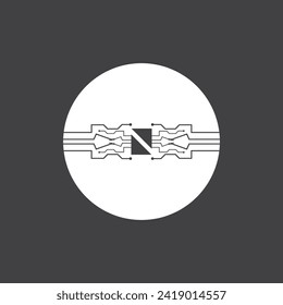Circuit  Cable Technology Logo Vector Template Illustration 