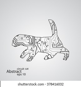 Gato del circuito va para un paseo eps10, ilustración elegante del Vector