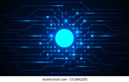 Circuit center connection technology background. Vector illustrator