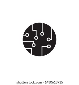 Circuit, chip, technology icon logo EPS Vector