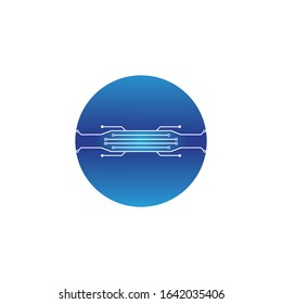 Schaltkreis im Kreis Symbol.technology logo design template symbol symbol Vektorillustration-Vektorillustration