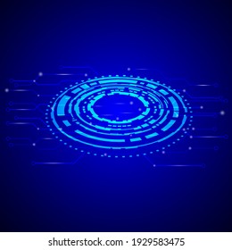 Circuit Circle Technology, made up of distinct rings, stacked, and a circuit line running through them, shadows along the intersection, to form a wallpaper, vector image.