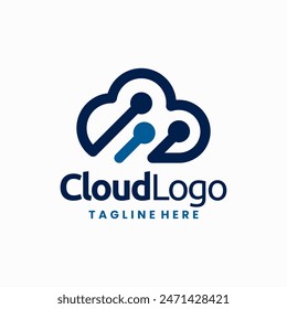 circuit cloud technology logo, cloud logo, circuit logo