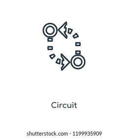 Circuit concept line icon. Linear Circuit concept outline symbol design. This simple element illustration can be used for web and mobile UI/UX.