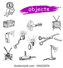 circuit conductor battery battery bulb icon set target darts electricity scissors broken knife pocket Swiss television tv award prize wire jack  icon set