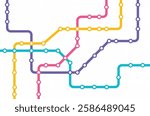 Circuit connect lines and dots. Network technology and Connection concept. Decentralized network nodes connections. City metro transportation scheme