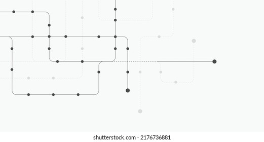 Circuit connect lines and dots. Network technology and Connection concept. Decentralized network nodes connections