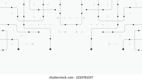 Circuit connect lines and dots. Network technology and Connection concept. Decentralized network nodes connections