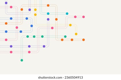 Stromkreise verbinden Linien und Punkte. Netzwerk-Technologie und Connection-Konzept. Verbindungen dezentraler Netzknoten