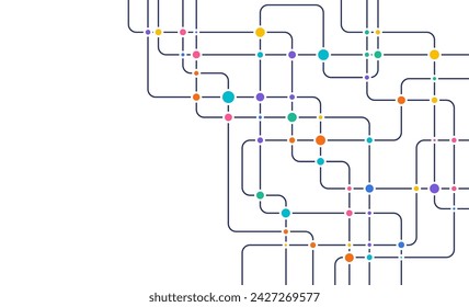 Circuit connect lines and dots. Network technology and Connection concept. Decentralized network nodes connections