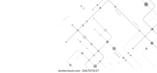 Circuit connect lines and dots. Network technology and Connection concept. Decentralized network nodes connections