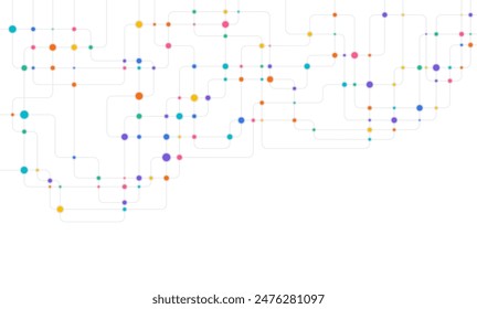 Circuit connect lines and dots. Network technology and Connection concept. Decentralized network nodes connections