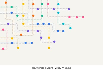 Circuit connect lines and dots. Network technology and Connection concept. Decentralized network nodes connections